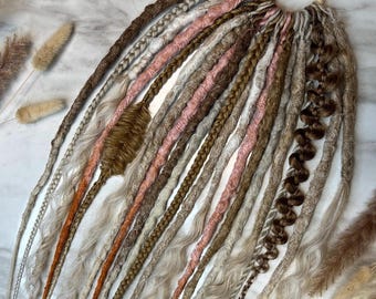 Boho Dreadlock Ponytail Extension, Dread Hair Tie with Braids & Curls, Custom Hair