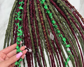 Fairy Dreads, Forest Dread Extensions, Woodland Hair, Festival Dreads