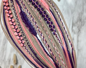 Pink Purple Braids | Festival Hair | Fairycore Extensions