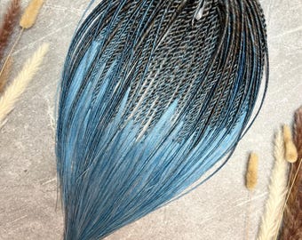 Dark Blue Dreadlock Extensions, Black & Navy Boho Braids, Synthetic Dreads Set