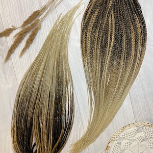 Blonde & Brown Micro Dreads Set | Thin Dreadlock Extensions | Smooth Classic Braids | Removable Handmade Kanekalon Dreads