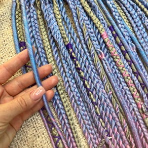 Pastel Ombre Braided Dreads | Fantasy Synthetic Dreadlock Extensions | Boho Fairy Hair | Removable Kanekalon Set | Handmade