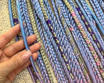 Pastel Ombre Braided Dreadlock Extensions: Boho Fairy Kanekalon Set