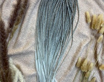 Icy Ombre Micro Braids: Silver Gray Synthetic Boho Braids
