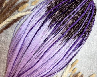 Purple Ombre Braids – Lavender Synthetic Braids Set – Boho Festival Hair Extensions