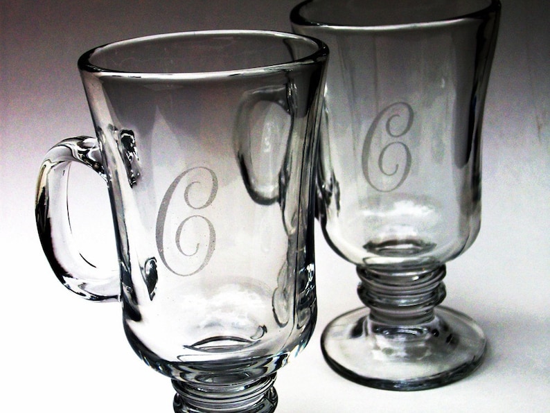 Personalized Initial Irish Coffee Glass Set of 4 Great Wedding Gift Etsy