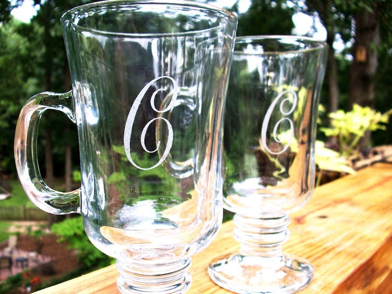 Personalized Initial Irish Coffee Glass set of 4 Great Etsy