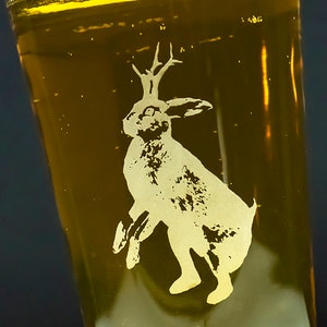 Jackalope Beer Pint Glasses 2 hand etched GREAT GIFT image 2