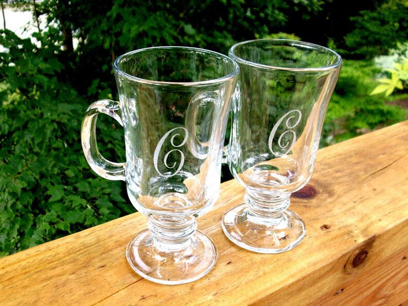 Personalized Initial Irish Coffee Glass Set of 4 Great Wedding Gift Etsy