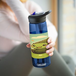 Bonita botella de agua con forma de tortuga: hidratación portátil y ecológica, ideal para niños, actividades al aire libre, la escuela y regalos. Botella estilo militar kawaii.