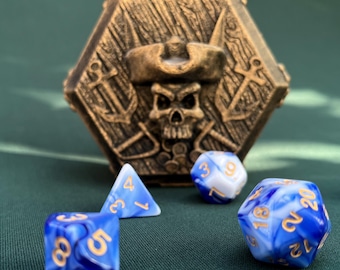 He Was A Pirate! - Pirate Skull Dice Box with Dice Set for DnD & Tabletop Games