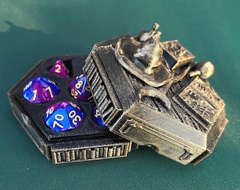 Wizad's Secret - Stylized Dice Box with Dice Set for Dungeons and Dragons and other Tabletop Roleplaying Games!