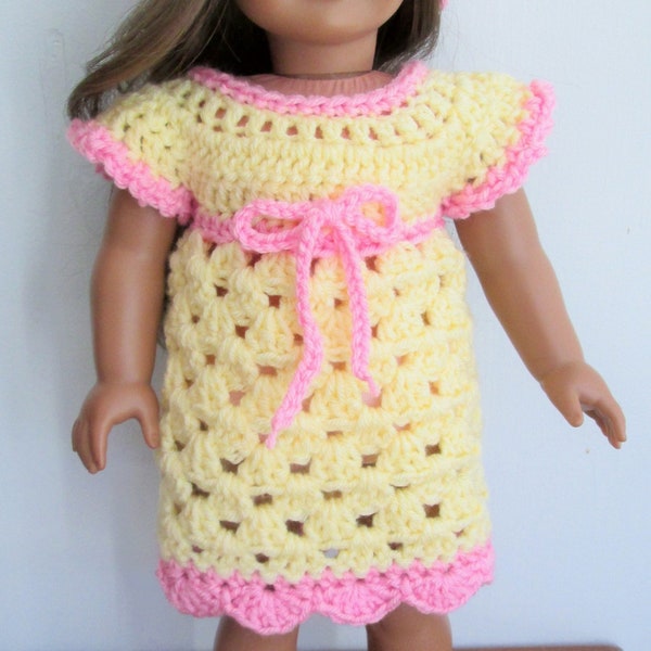 Crochet PATTERN for doll dress, Instant Download, easy pattern, for 18 inch dolls, diy gift ideas, girls, doll clothing patterns