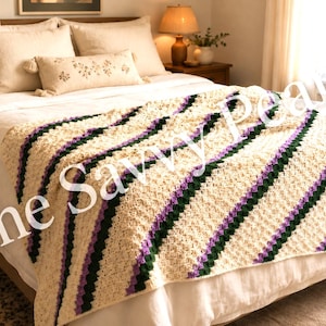C2C afghan PATTERN for crochet, corner to corner, PDF digital download