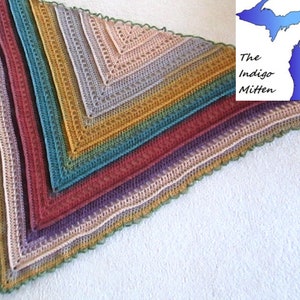 The Morningside Shawl, Crochet Triangle shawl PATTERN, PDF instant download, prayer shawl, gift ideas, diy projects, wrap, scarf, textured image 3