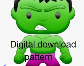 CROCHET graph with instructions PATTERN for afghan, green muscle guy for afghan, superhero, pdf download, blanket, kids room, diy project