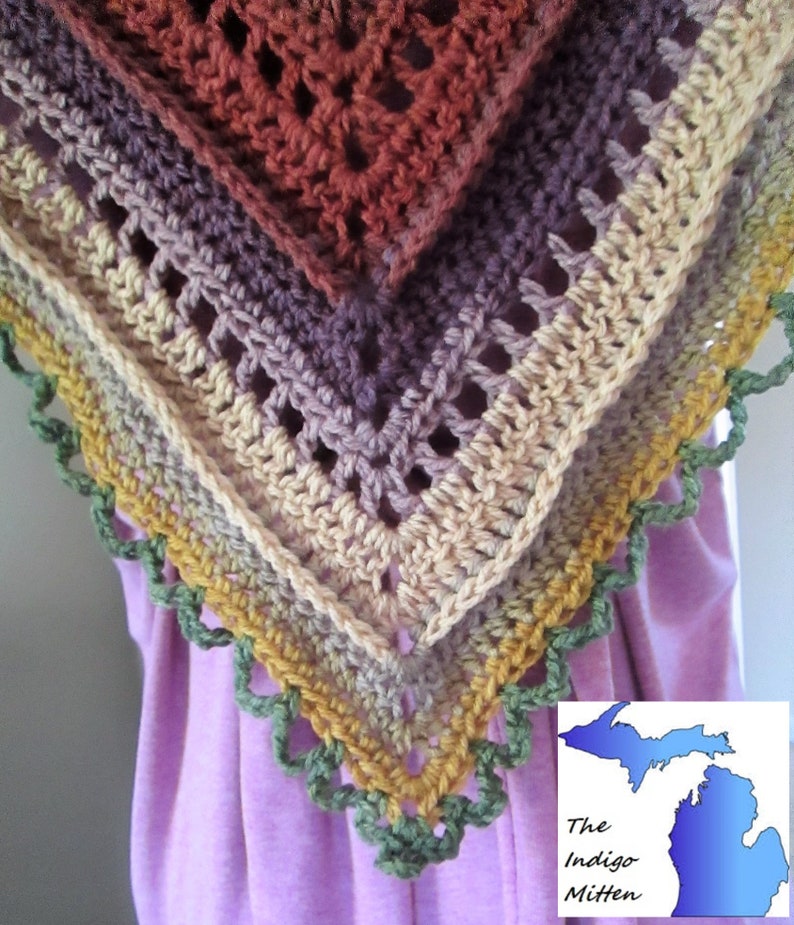 The Morningside Shawl, Crochet Triangle shawl PATTERN, PDF instant download, prayer shawl, gift ideas, diy projects, wrap, scarf, textured image 8