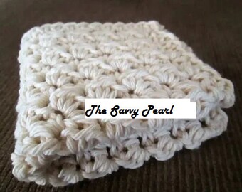 Crochet PATTERN for dishcloth, washcloth, great for the kitchen, great for the spa, gift for mom, gift for housewarming, easy pattern, diy