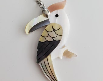 Toucan pendant, charm, birds, mothers day, gift ideas, birthday, sister, best friend, teens, women, tropical, jungle, shell-like