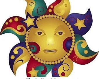 Cross Stitch PATTERN graph for mystical sun, PDF download, celestial x-stitch
