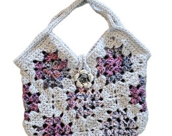 Granny bag, hobo bag, hand crocheted, granny square purse, tote, shoulder, crossbody, gift for mom, gift ideas, aunt, sister, friend