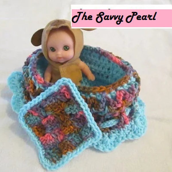Crochet PATTERN for cradle purse, pattern only, digital download, diy projects, gift ideas, girls, collectors, dolls, church doll, quiet toy