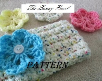 Crochet PATTERN for ear warmer/headband with interchangeable flowers, textured, easy, diy projects, gift ideas, infant through adult