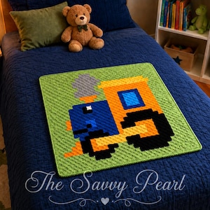 Train PATTERN for crochet blanket, C2C, corner to corner, PDF digital download