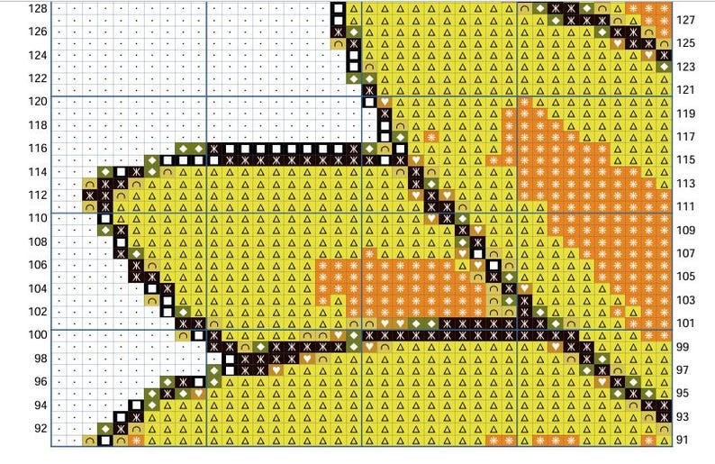 Sunflower Graph Pattern Sunflower Crochet Afghan Pattern: Graph & Instructions (PDF Download ...