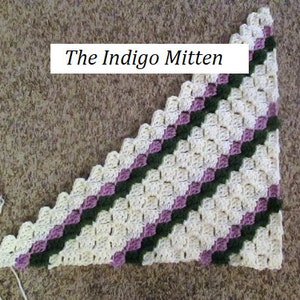 MOTIF au crochet C2C, coin à coin, rayures diagonales vertes et orchidées pour afghan, téléchargement PDF
