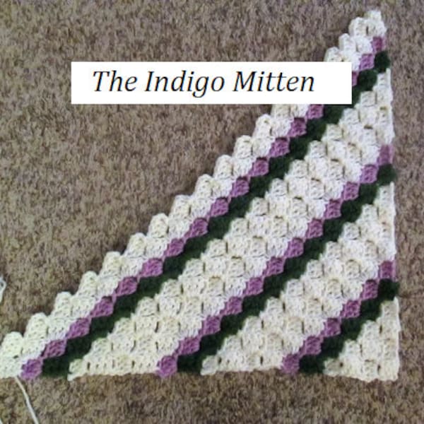 C2C crochet PATTERN, corner to corner, green and orchid diagonal stripes for afghan, graph and word instructions, easy, diy project for gift