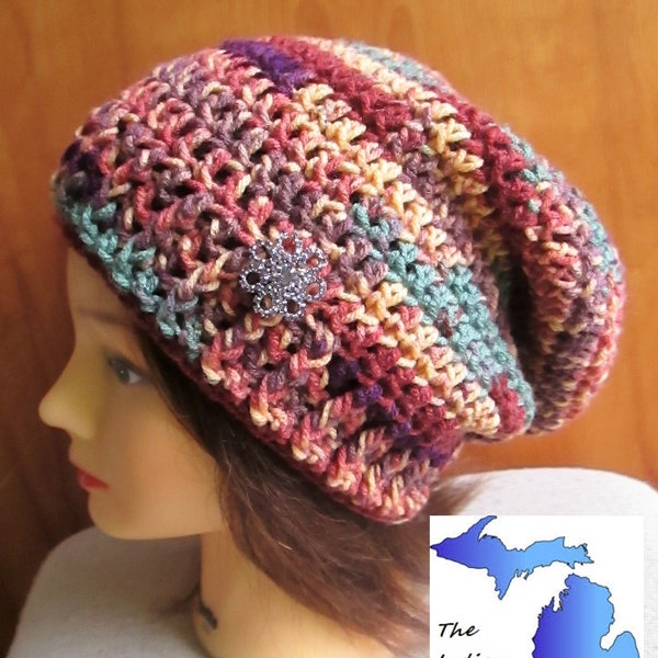 Crochet PATTERN for slouchy hat, adult size, cap, winter, slouch, for women, teens, gift for mom, gift ideas, easy, diy projects