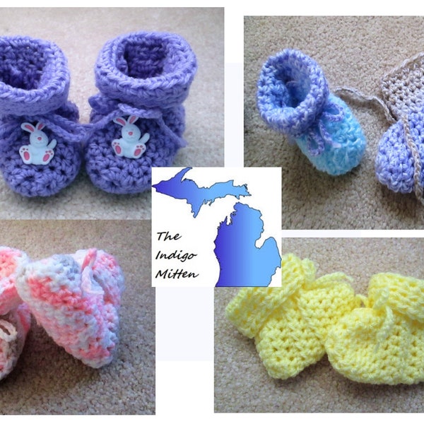 PATTERN, crochet pattern for super easy baby booties in 3 sizes, baby slippers, baby shower, new baby gift, babies, newborn, reborn patterns