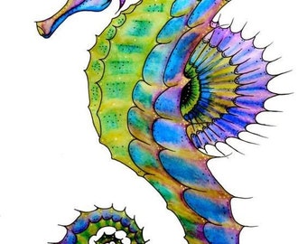 Cross-Stitch PATTERN for Beautiful Seahorse, digital download, PDF pattern, gift ideas, diy projects, ocean life, aquatic, fish, sea