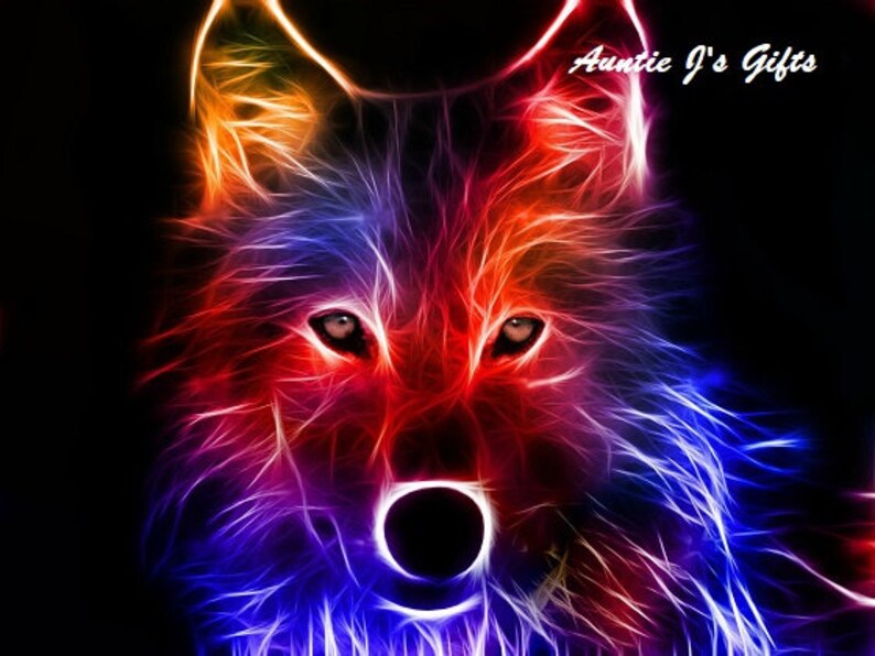 Cross Stitch PATTERN graph for neon wolf