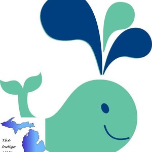 CROCHET graph with instructions PATTERN, happy little whale for afghan, pdf instant download