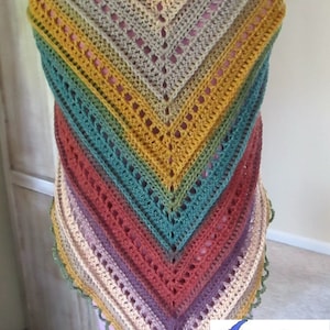 The Morningside Shawl, Crochet Triangle shawl PATTERN, PDF instant download, prayer shawl, gift ideas, diy projects, wrap, scarf, textured image 7
