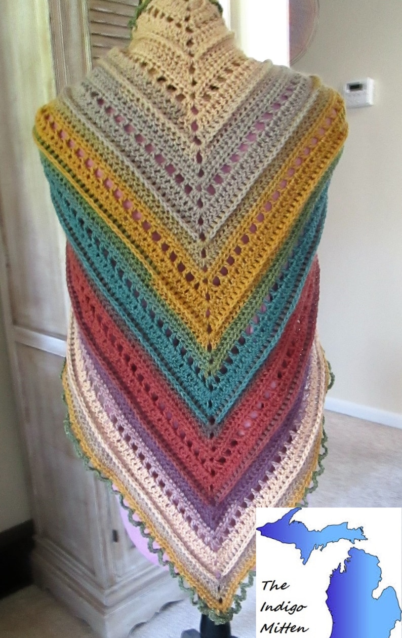 The Morningside Shawl, Crochet Triangle shawl PATTERN, PDF instant download, prayer shawl, gift ideas, diy projects, wrap, scarf, textured image 7