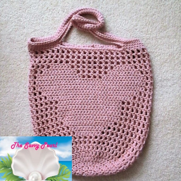 Market bag crochet PATTERN, PDF download, mouse design, beach bag, diy project, crochet, filet pattern, easy, toy bag