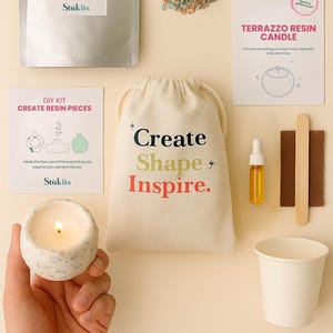 DIY Terrazzo Candle Kit – Unique Handmade Gift for Creative Souls