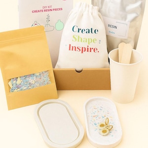 DIY-Terrazzo-Tablett-Kit - Kreatives Geschenk zum Zusammenmachen, einfaches vorgemessenes Bastelset