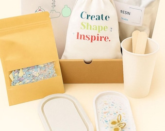 DIY Terrazzo Tray Kit: Eco Resin Craft, Handmade Home Decor