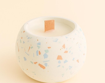 DIY Terrazzo Candle Kit: Handgemachte Sojawachs Kerze, Kreatives Handwerk Geschenk