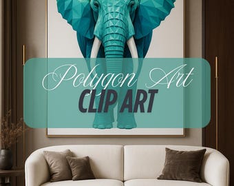 Polygon Animal Art Print Set | Digital Download | 6 Square JPEGs | Geometric Animal Wall Art | Modern Polygon Decor | Instant Download