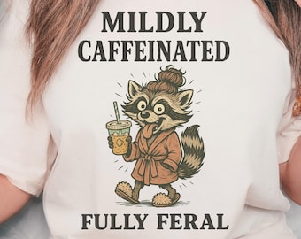 Feral Girl Summer PNG | Feral Funnies Raccoon Clipart | Funny Digital Download for T-Shirt Design, Sublimation, or Sticker Printing | Trashy