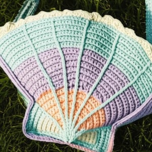 Crochet bag pattern seashell bag-instant download, Beach Bag & Everyday Bag, Crochet Bag Pattern PDF, Handmade seashell handbag tutorial
