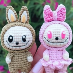 Labubu Crochet PDF Pattern, Crochet Creepy Bunny Plushie Pattern, Amigurumi Labubu Fan Art Plushies, Creepy Cute Monster Rabbit Toy