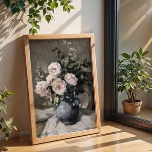 Vintage Rose Still Life Print: Romantic Cottagecore Floral (Digital Download
