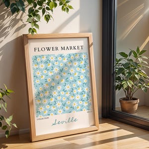 Flower Market Print - Rustic Provence Lavender Art, Pastel Floral Wall Decor, French Country Cottagecore Style, Printable 778