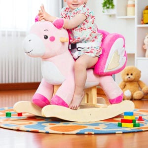 Unicorn Rocking Horse - Plush Ride On Toy for Babies 6-36 Months, Soft Stuffed Animal Rocker for Toddlers, Nursery Decor, Birthday Gift
